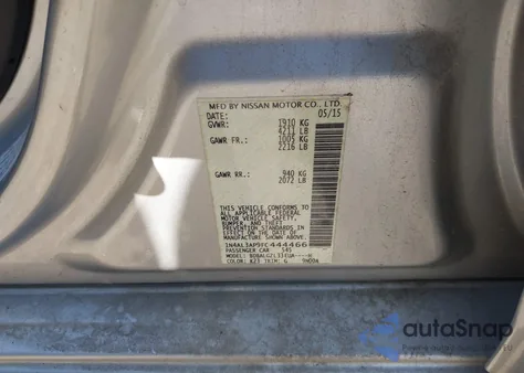 2015 Nissan Altima 2.5 S z USA, uszkodzony, nr VIN 1N4AL3AP9FC444466